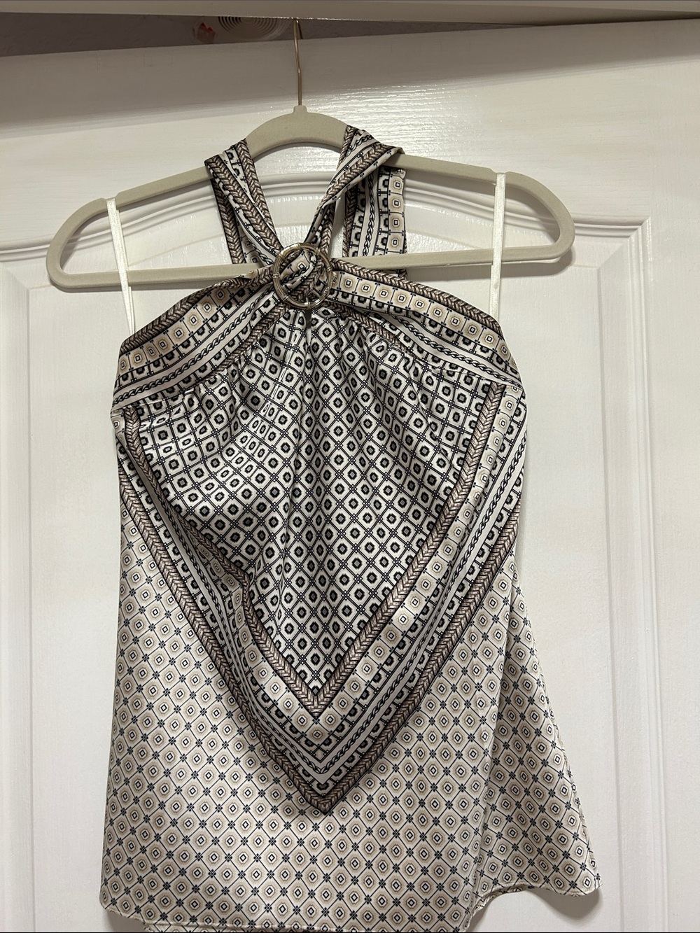 White House Black Market Silky Halter Top Sz S